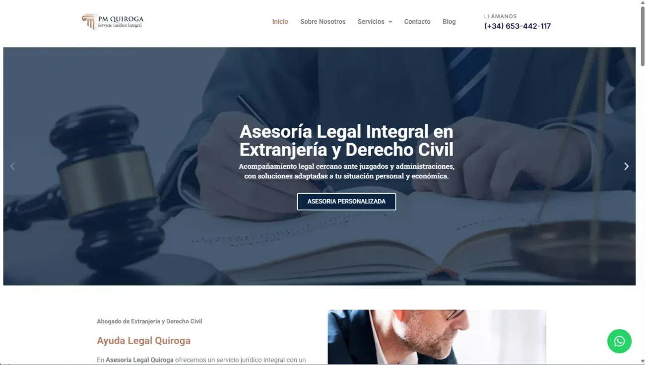 ayuda legal Quiroga proyecto de asesora web